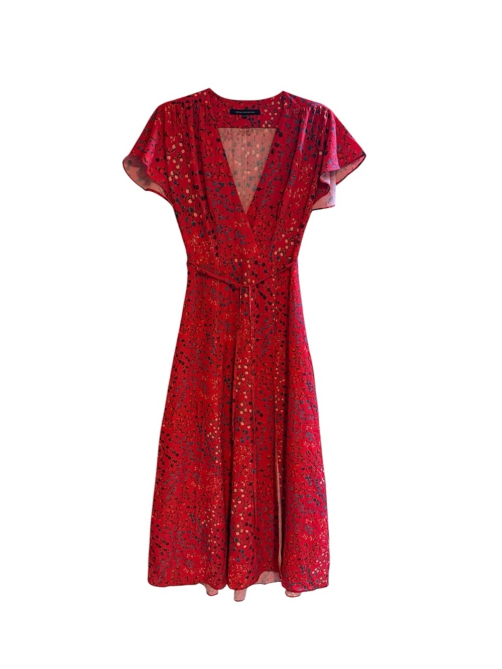 French Connection Red Floral Midi Dress
